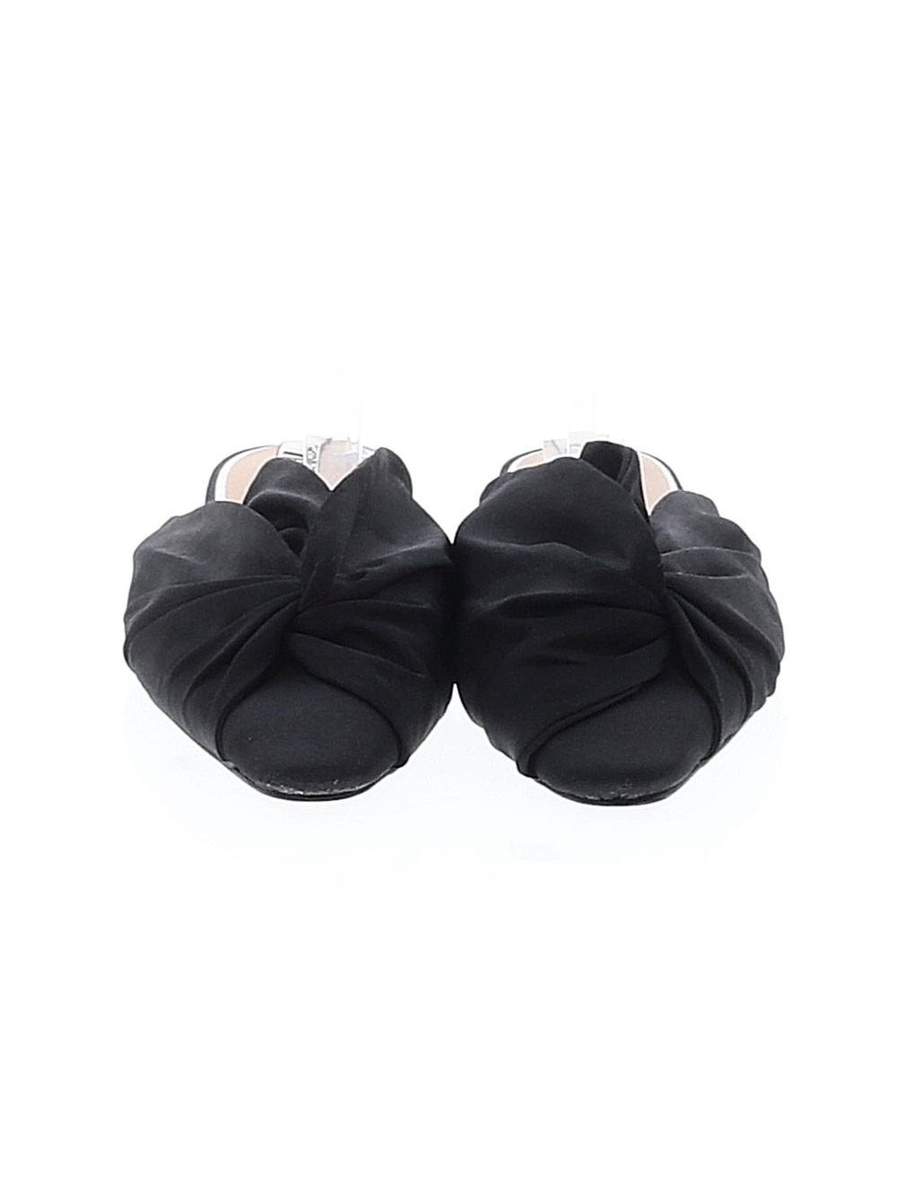 Zara Black Satin Knot Pointed Toe Mule Flats EU 39 US 8-8.5